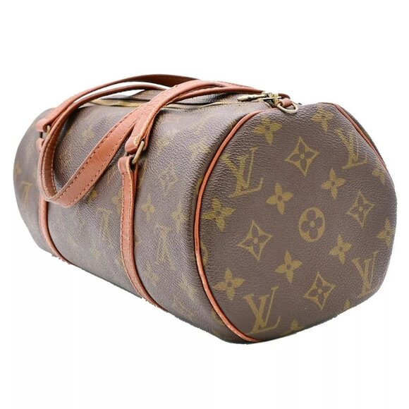LOUIS VUITTON Logo PAPILLON 30 Hand Bag Monogram Leather Brown - Picture 4 of 14